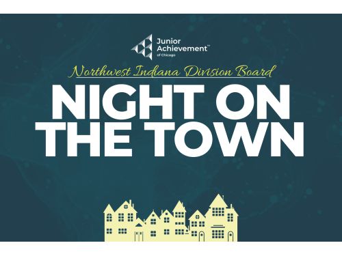 Night on the town logo and town image
