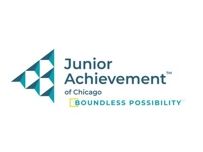 Blue JA of Chicago Boundless Possibility horizontal logo.