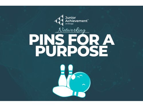 pins for a purpose logo and bowling ball