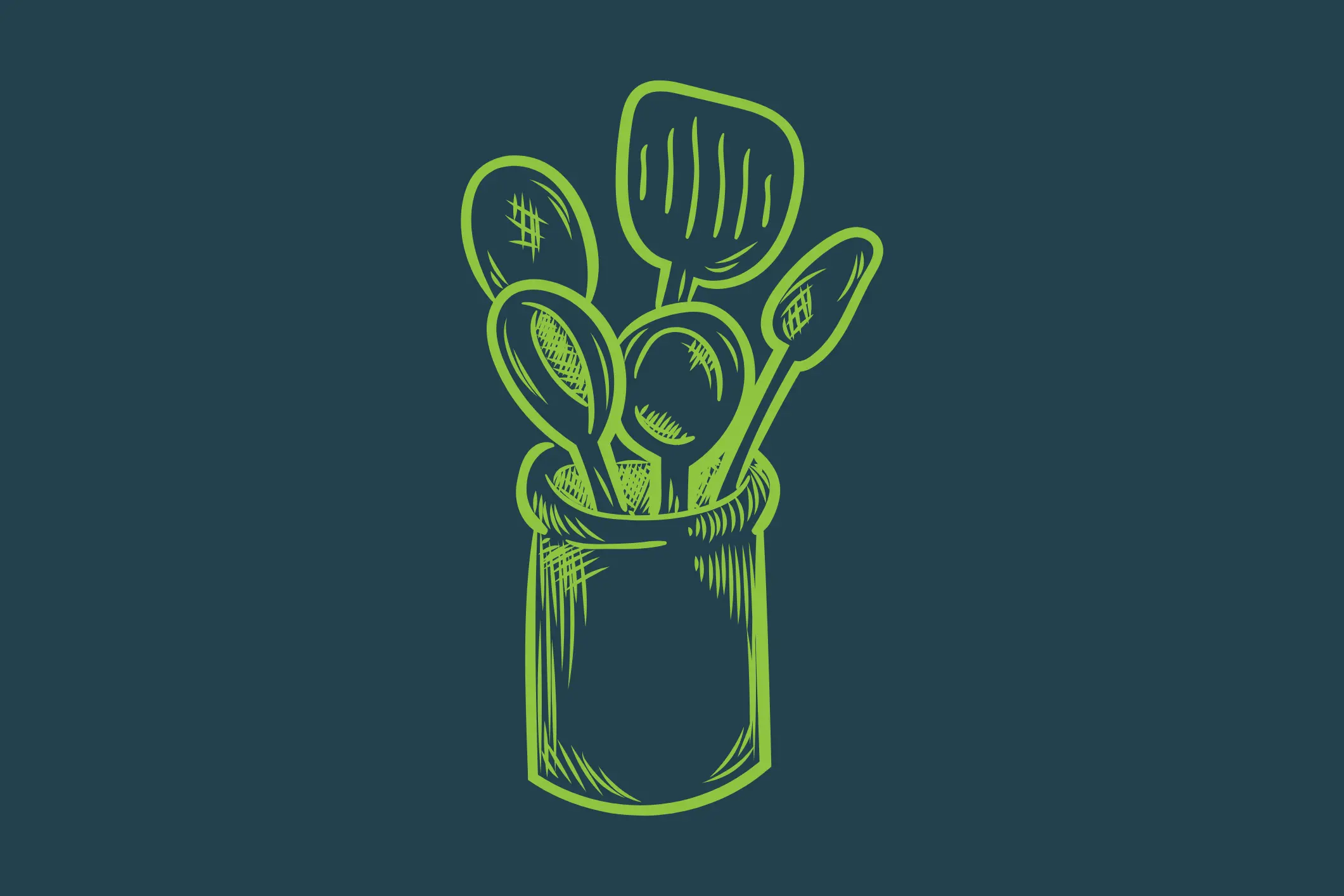 Student culinary competition logo and kitchen utensils